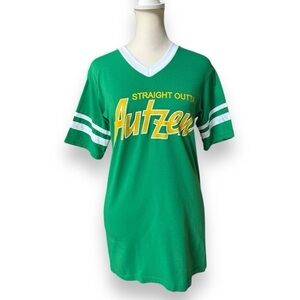 Oregon Ducks Straight Outta Autzen Green V-Neck T-Shirt | Size Small